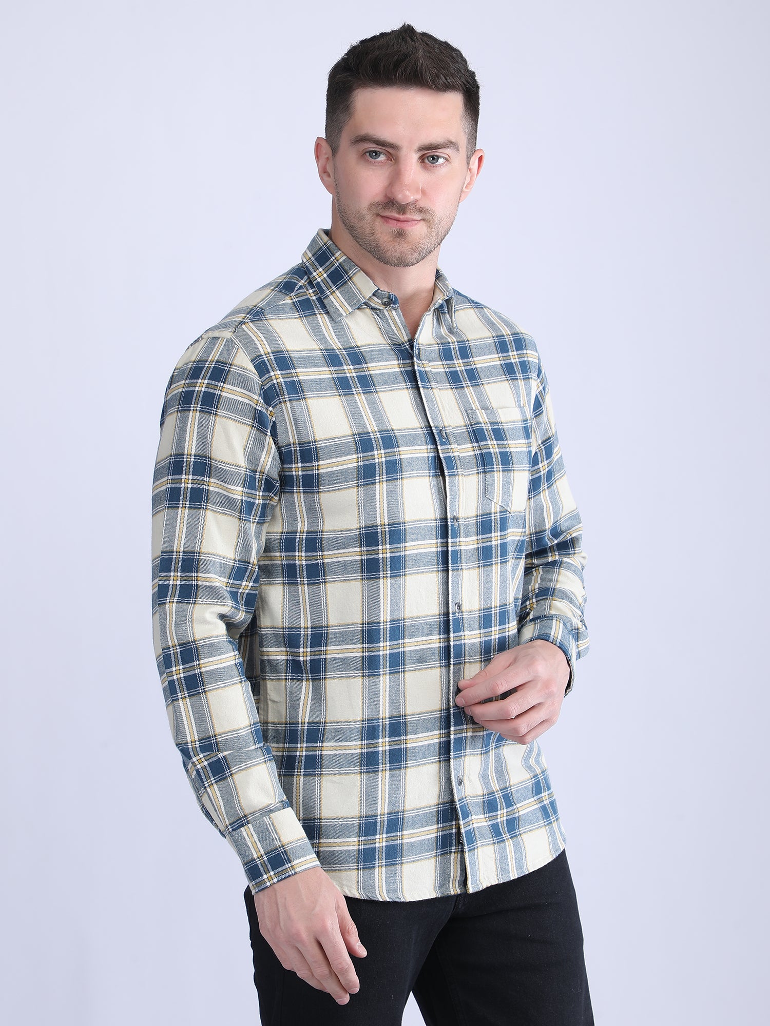 Regular Fit  Brushing Checks Shirt