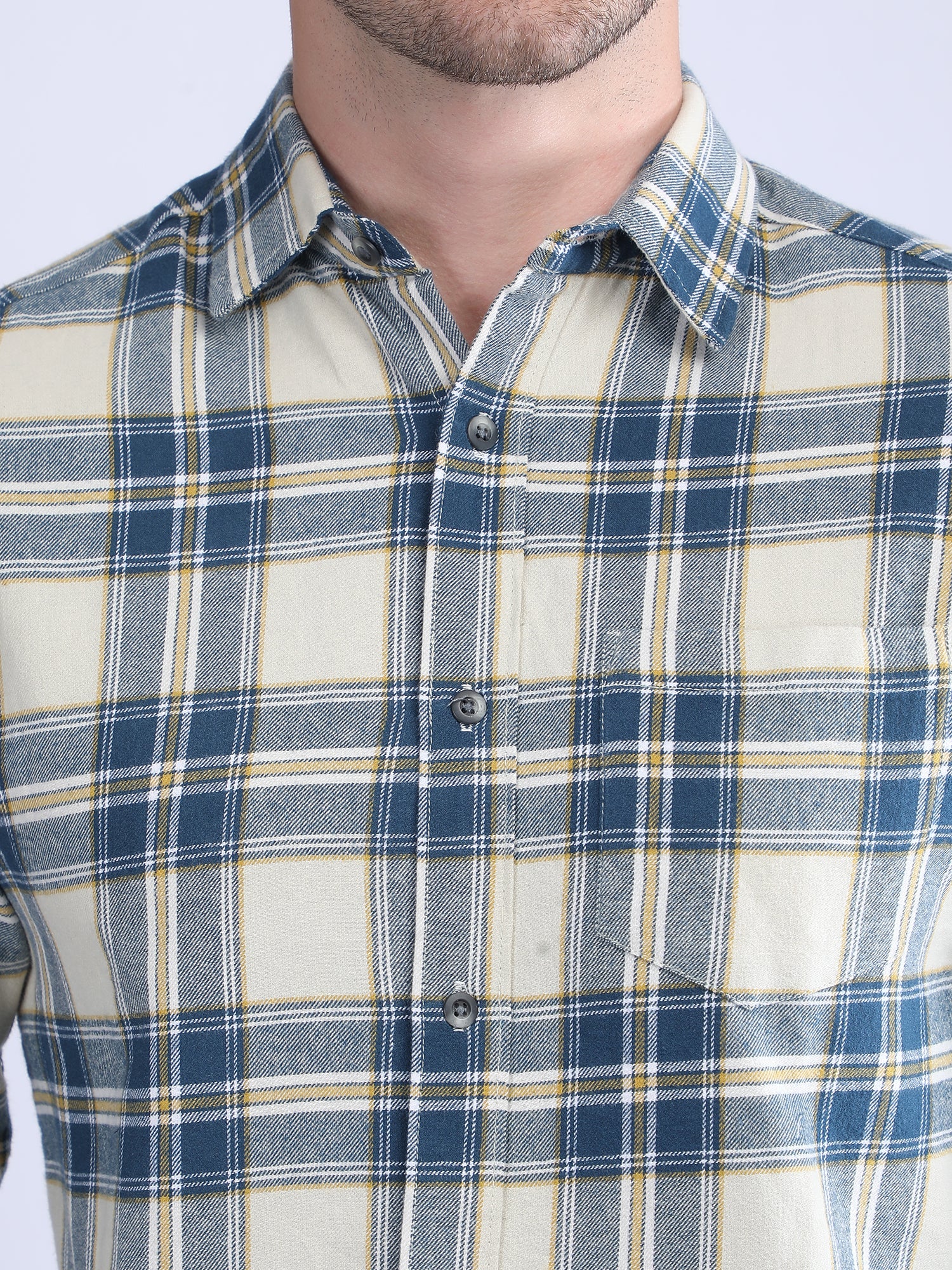 Regular Fit  Brushing Checks Shirt