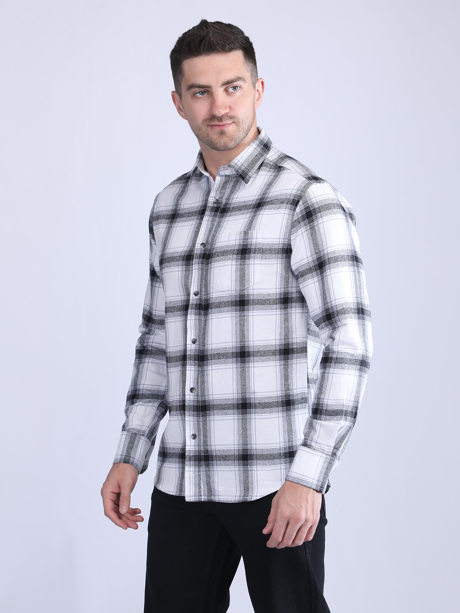 Regular Fit  Brushing Checks Shirt
