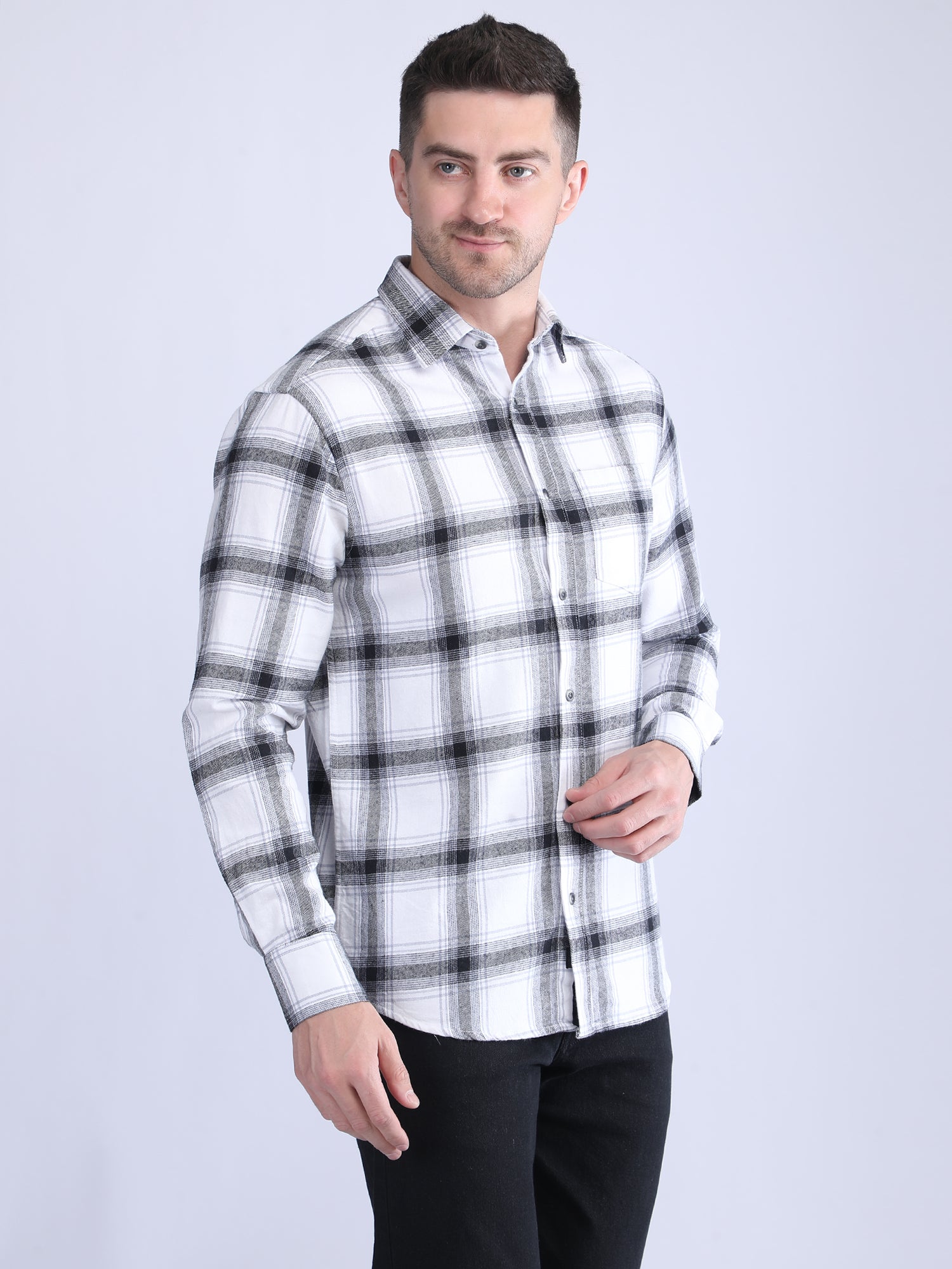 Regular Fit  Brushing Checks Shirt
