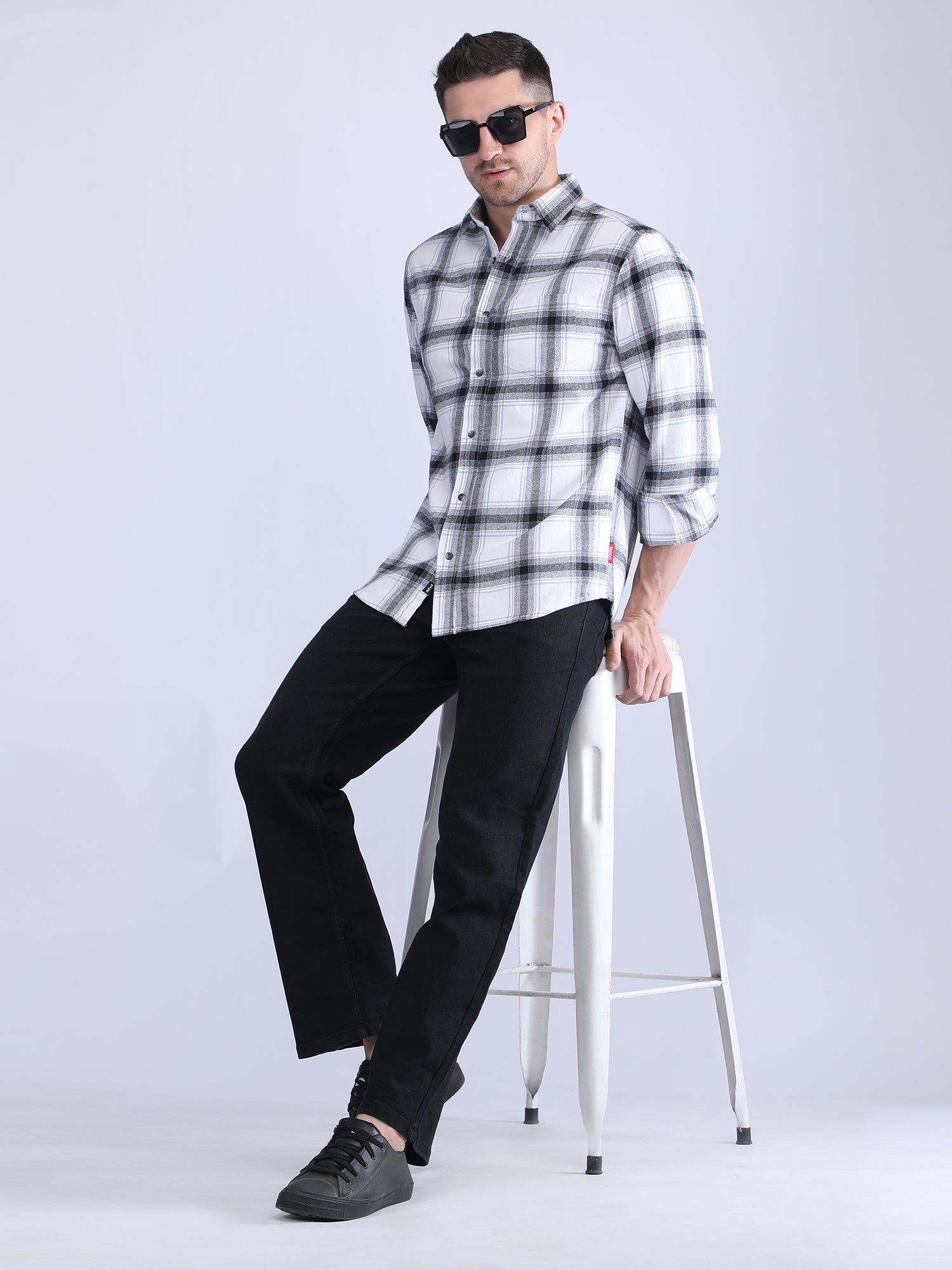 Regular Fit  Brushing Checks Shirt