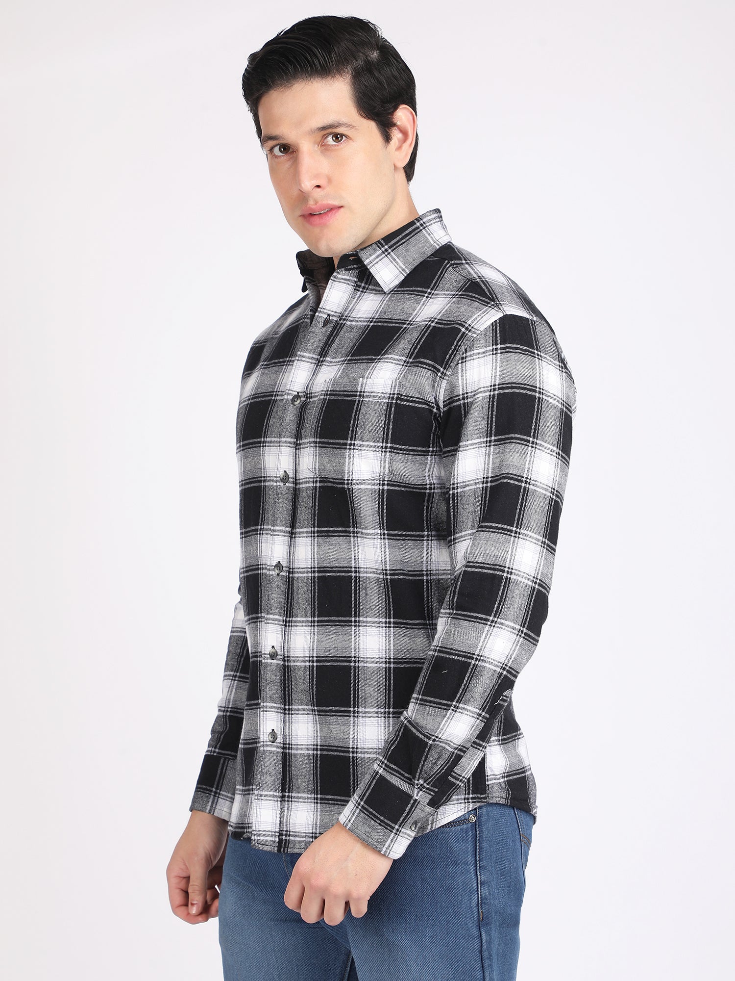 Regular Fit  Brushing Checks Shirt
