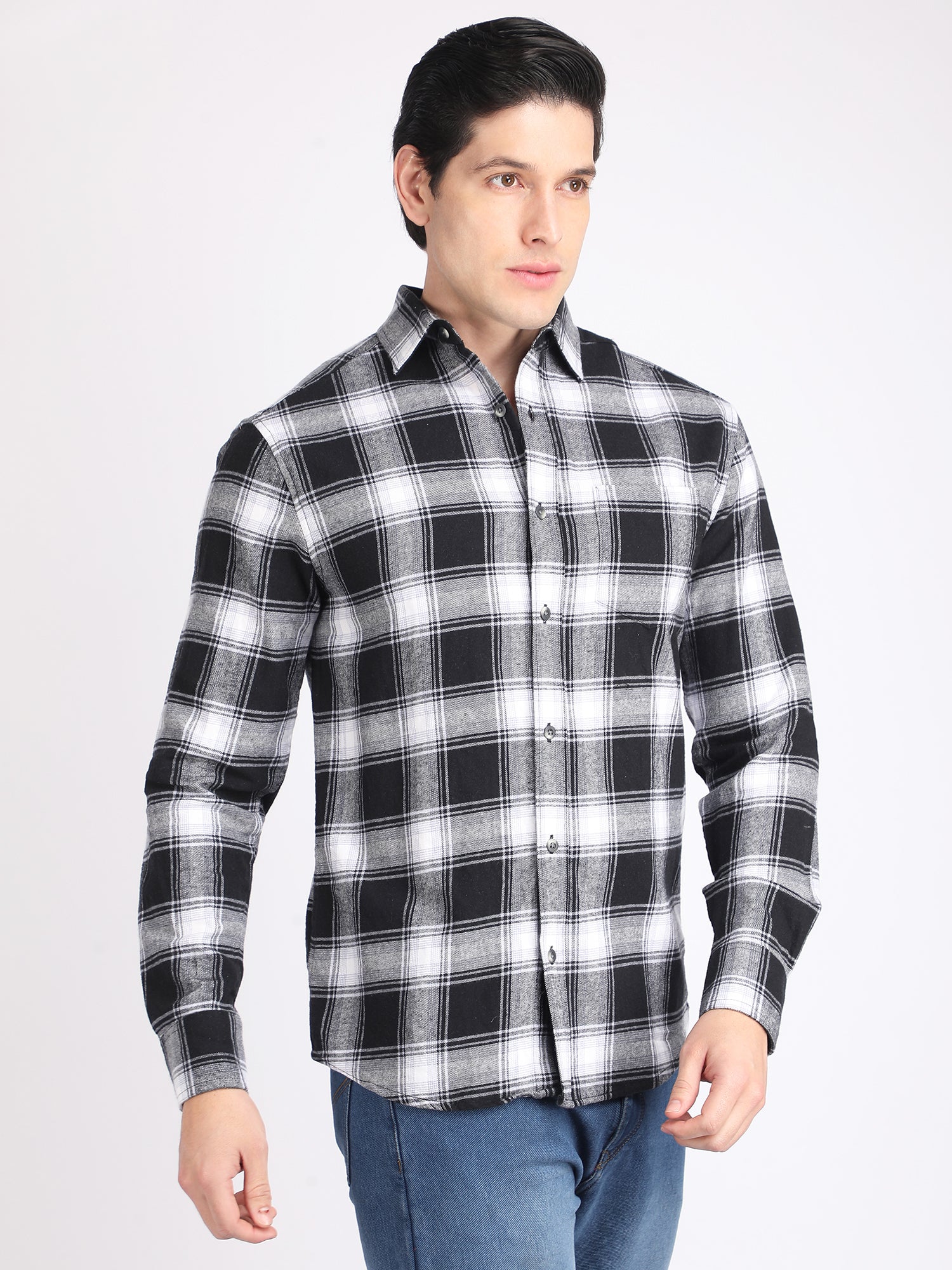 Regular Fit  Brushing Checks Shirt