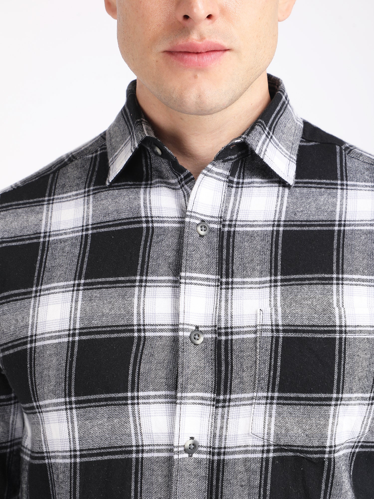 Regular Fit  Brushing Checks Shirt