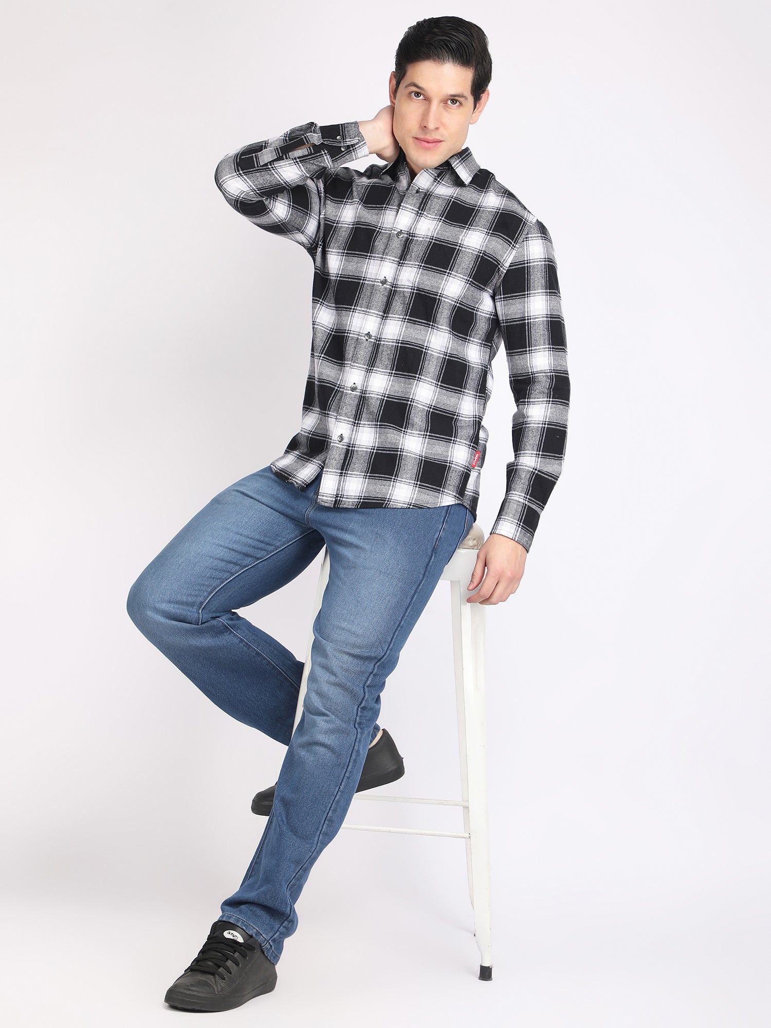 Regular Fit  Brushing Checks Shirt