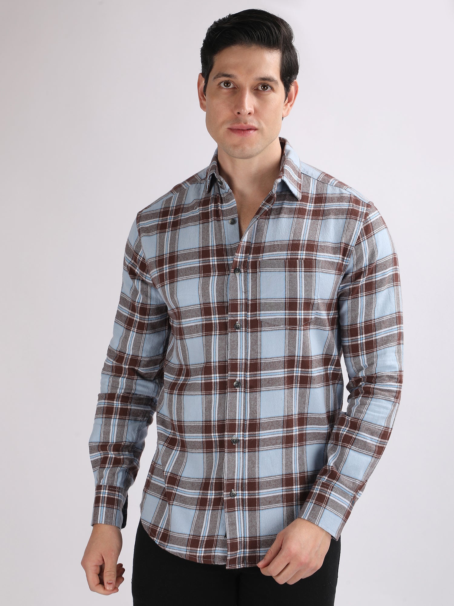 Regular Fit  Brushing Checks Shirt