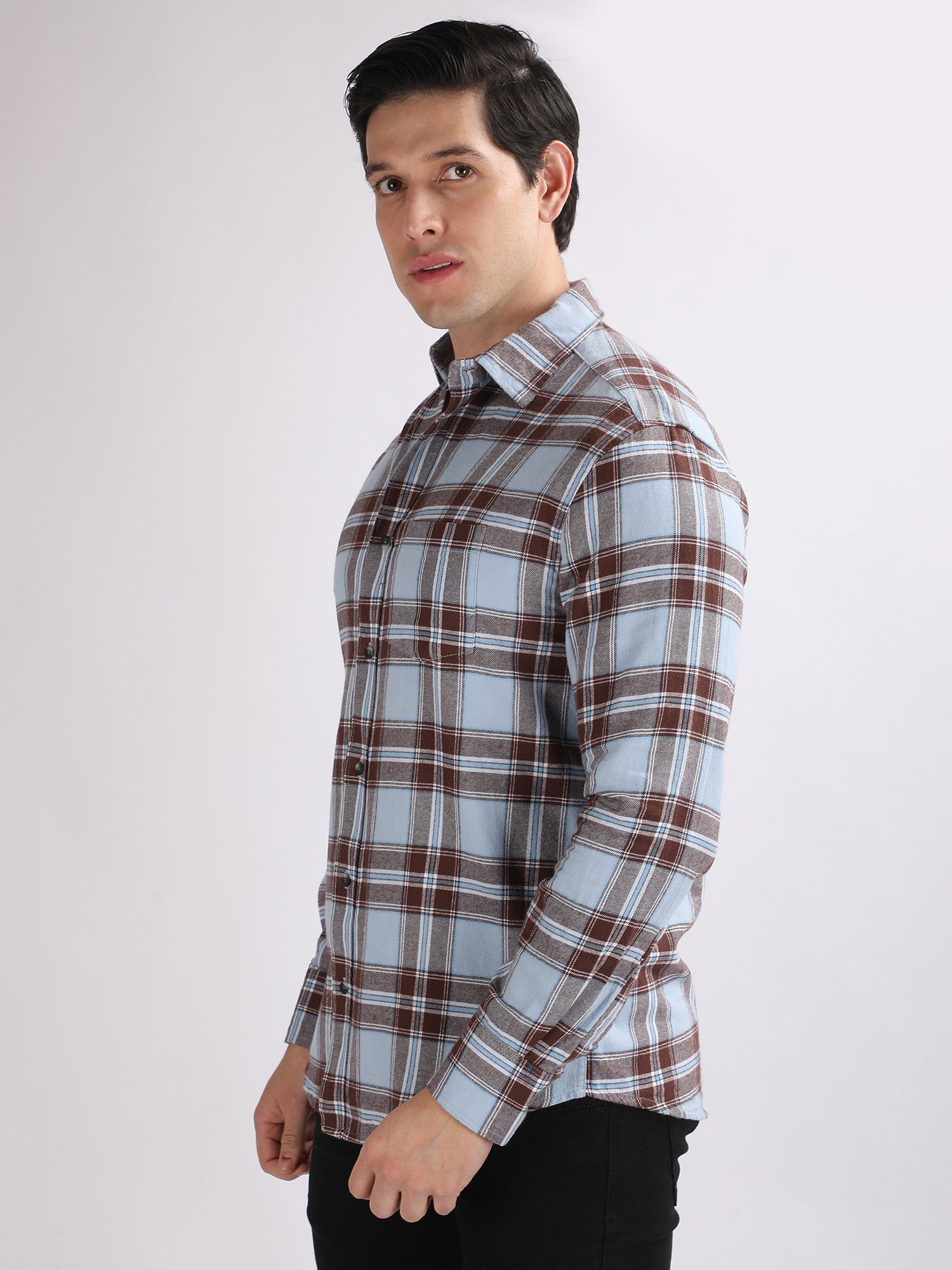 Regular Fit  Brushing Checks Shirt