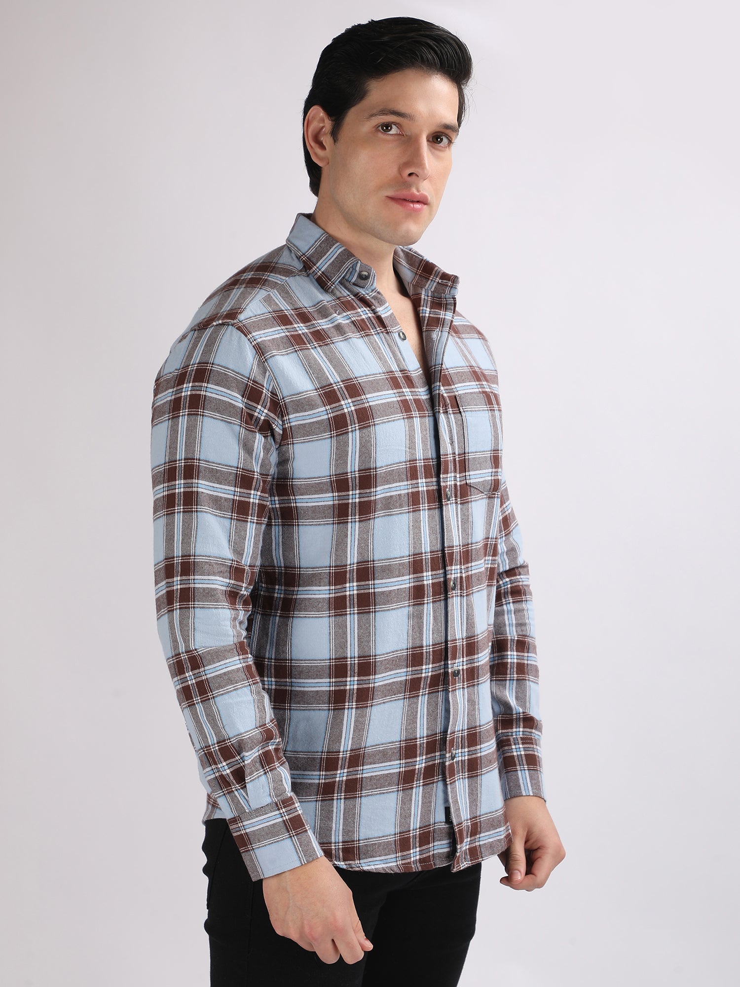 Regular Fit  Brushing Checks Shirt