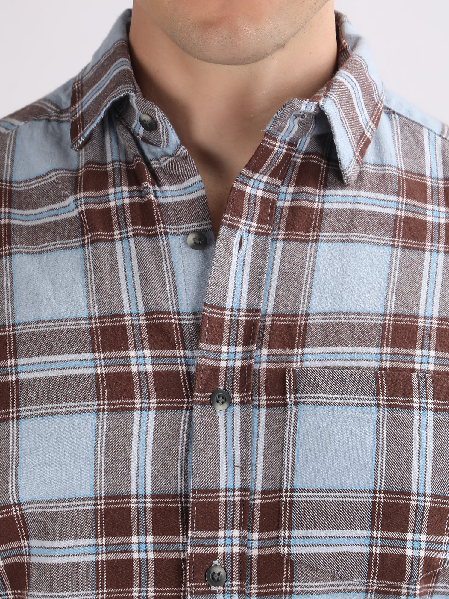 Regular Fit  Brushing Checks Shirt