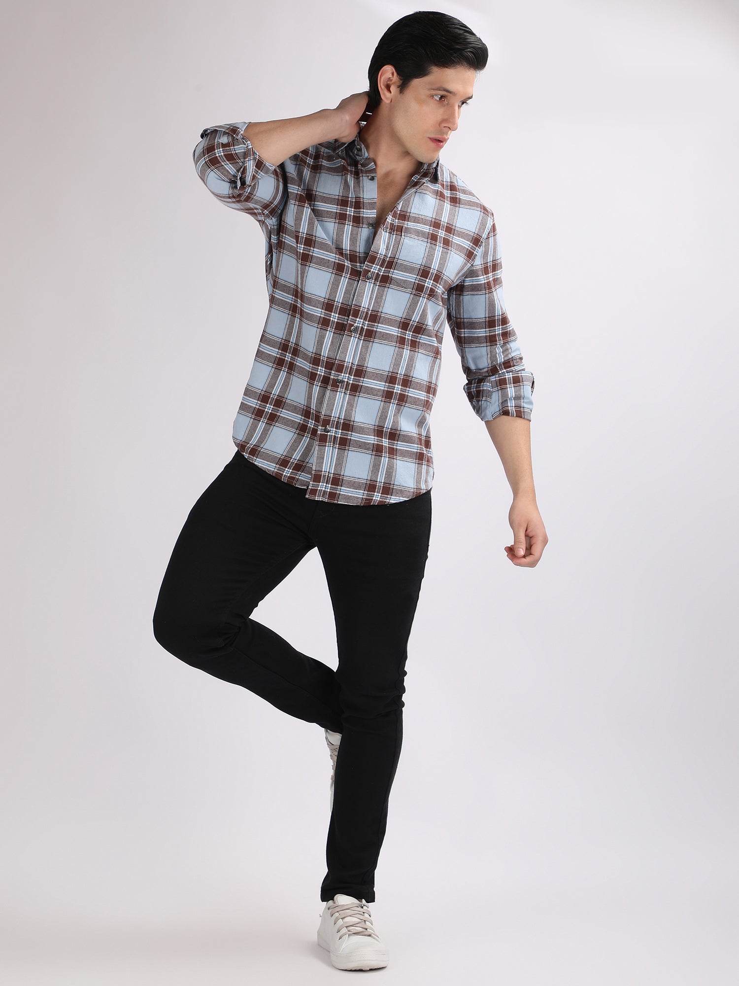 Regular Fit  Brushing Checks Shirt