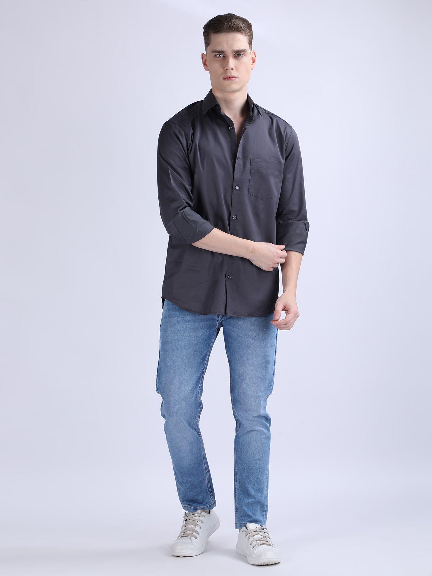Regular Fit Satin Shirt