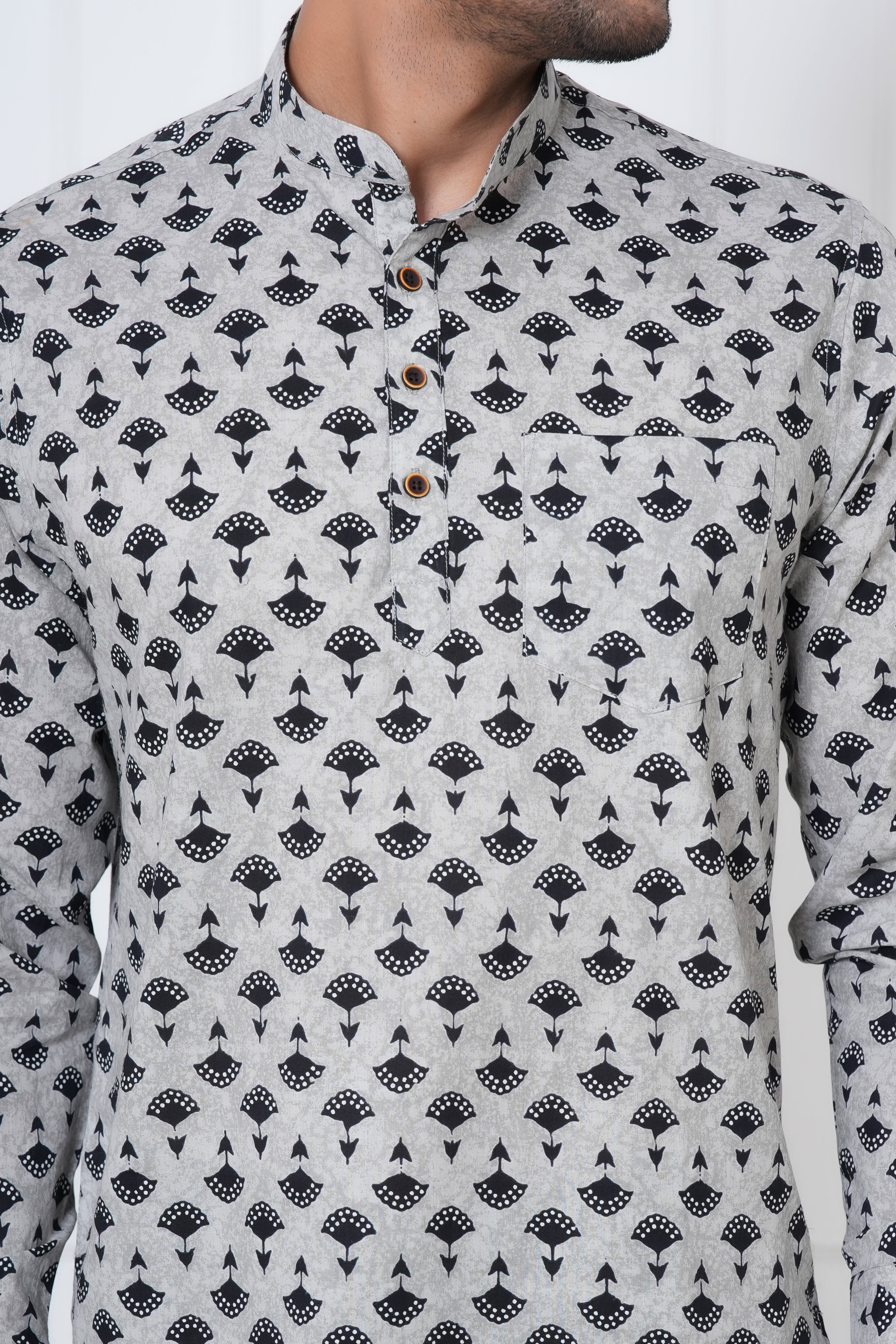 Cambric Fabric Men Short Kurta