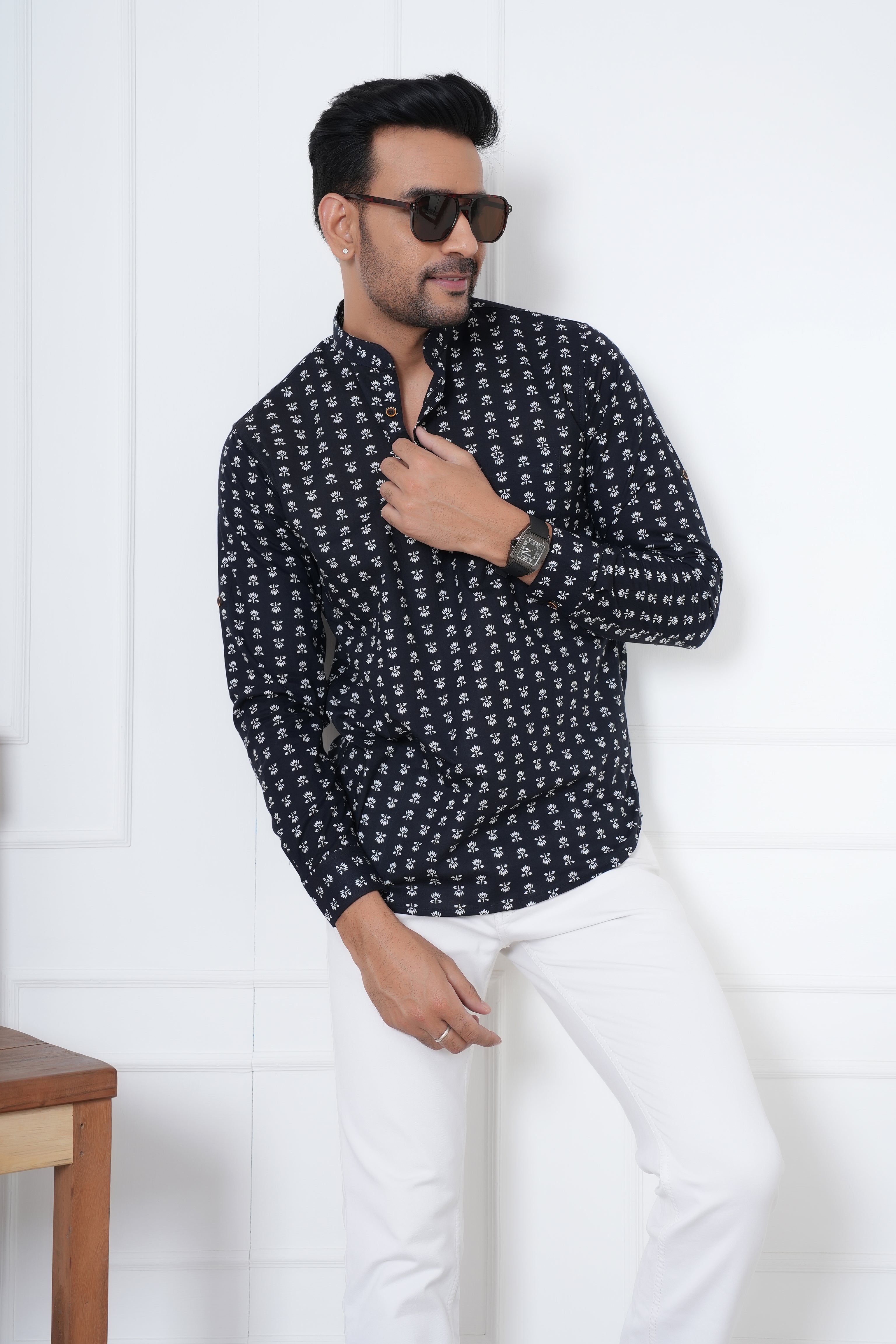 Cambric Fabric Men Short Kurta