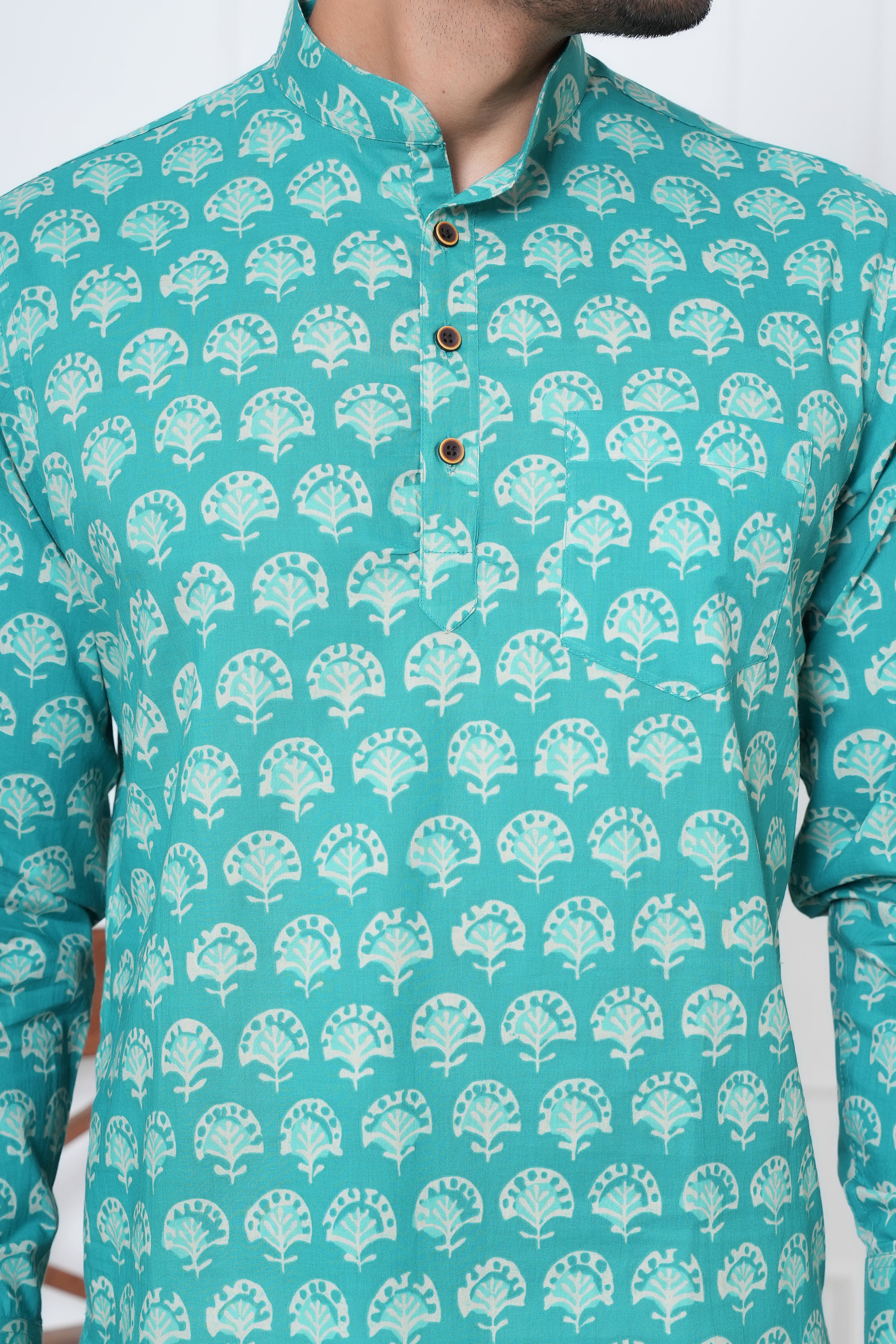 Cambric Fabric Men Short Kurta